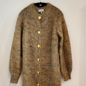 Ganni Brushed Mohair long cardigan